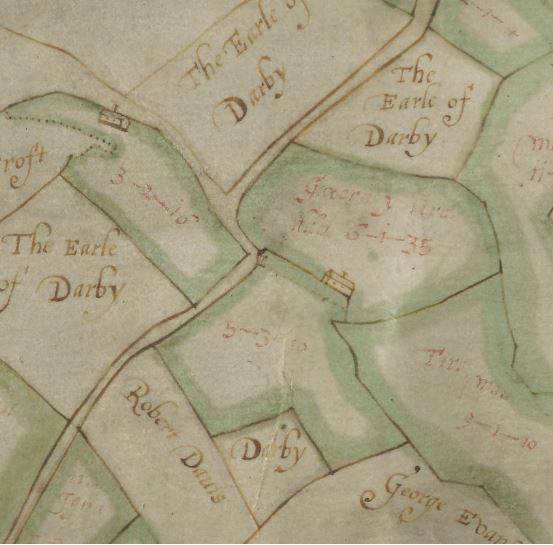 Estate map showing historic field names.